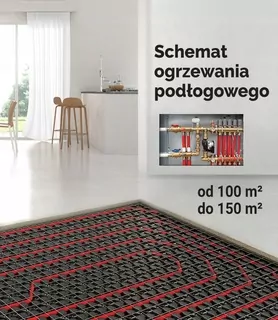 Schéma podlahového vykurovania / dom do 100 m2
